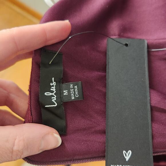 LULUS Glam Plum Velvet Off-the-Shoulder Mini Dress, Size Medium - Picture 13 of 14